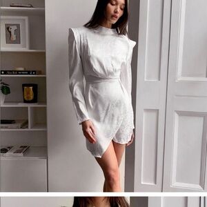 Nasty Gal Dress, white Mini High Neck dress, Size M